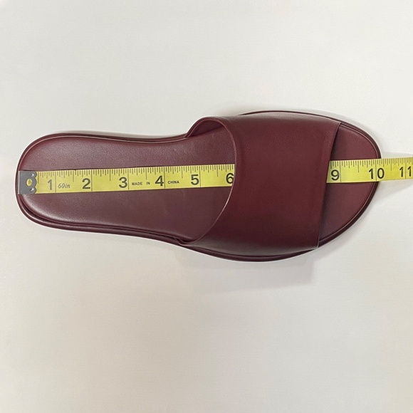 THE ROW Canal Slipper Leather Slides in Garnet Size 37.5 - Picture 2 of 6